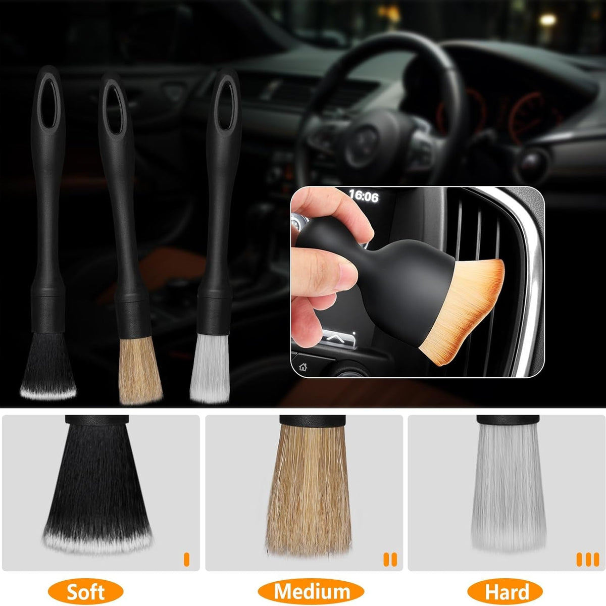 7 Pcs Car Brush Set, Car Interior Clean Brush Tools Street Styler