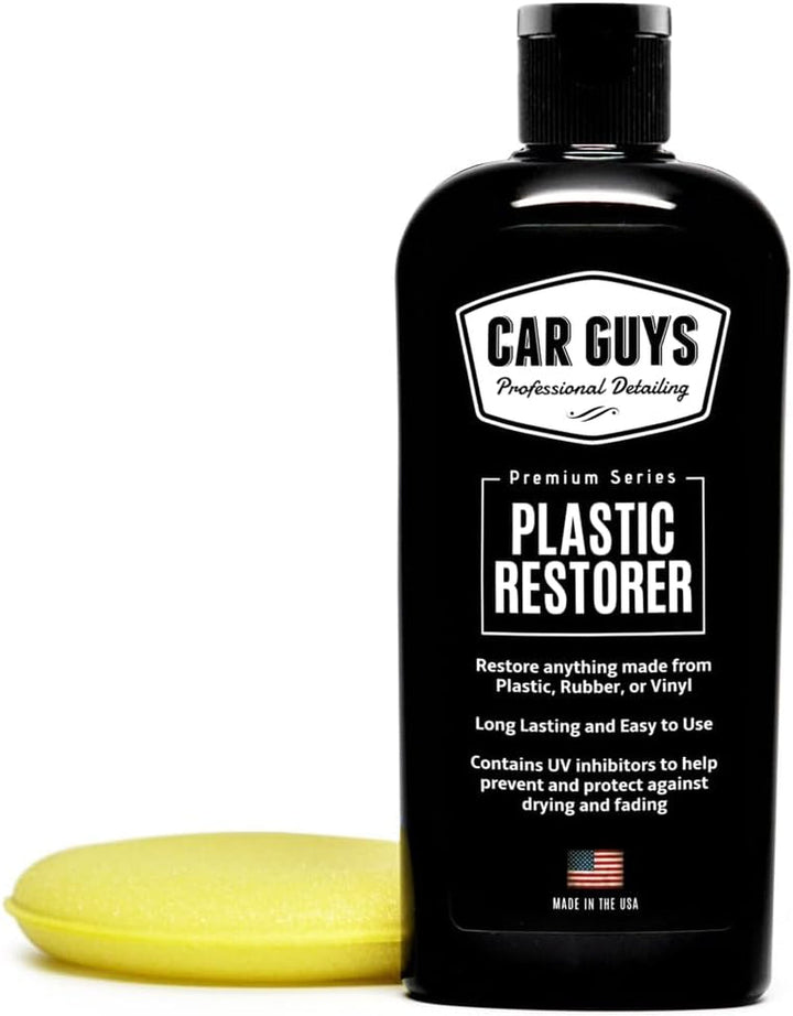 Carguys Plastic Restorer - the Ultimate Solution for Bringing Rubber Vinyl and Plastic Back to Life! - 8 Oz Kit