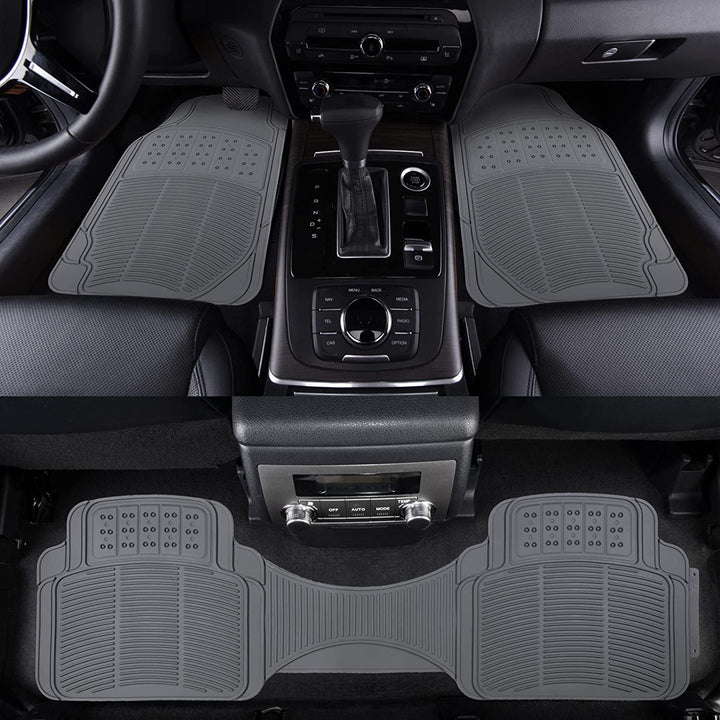 Amazonbasics 3-Piece Flexible Car Floor Mat, Gray