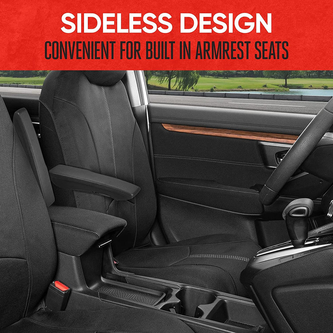 Spillguard Waterproof Seat Covers for Front Seats, Gray Stitching