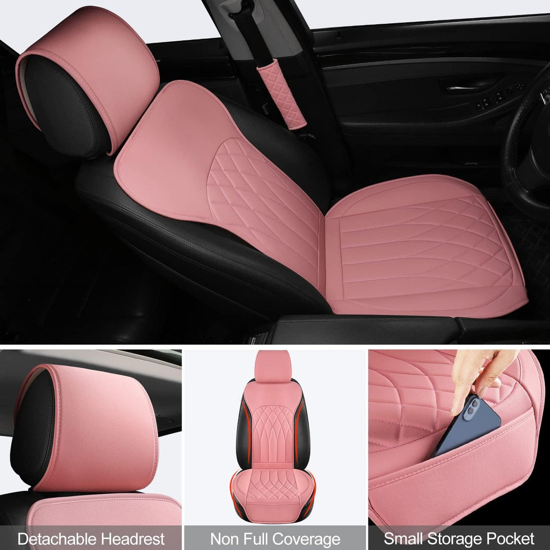 2 Pack Leather Front Car Seat Covers