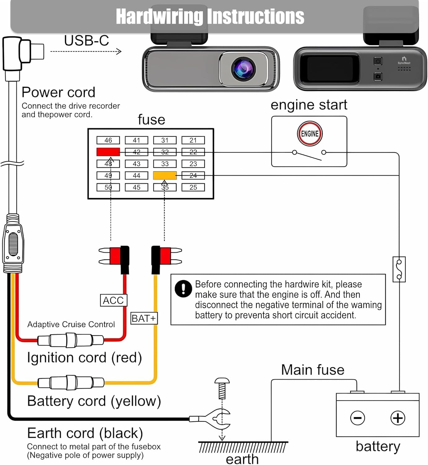 Dash Cam 2K Full HD for Cars with 1.47” IPS Screen