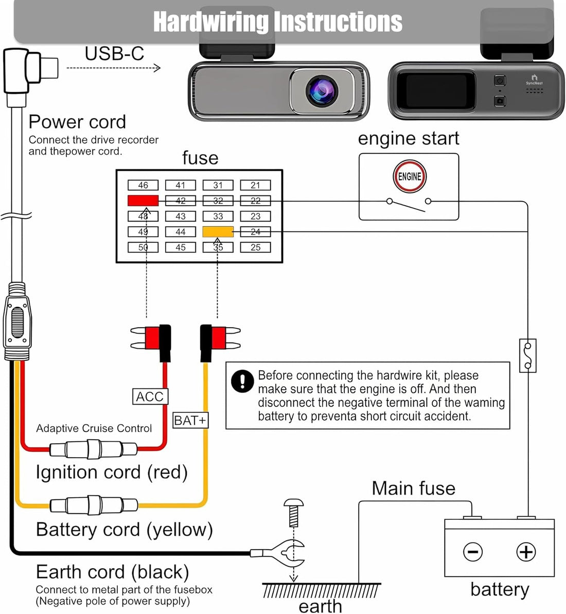 Dash Cam 2K Full HD for Cars with 1.47” IPS Screen