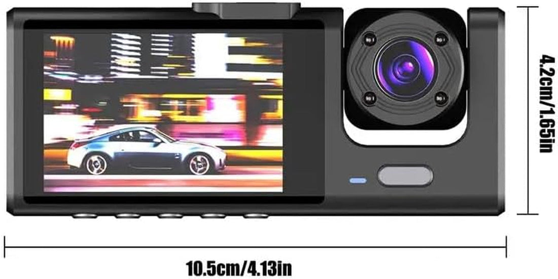 Dash Cam, Front and Rear Triple Lens Dash Cam 1080P Full HD Car Dash Cam with Iris G Sensor