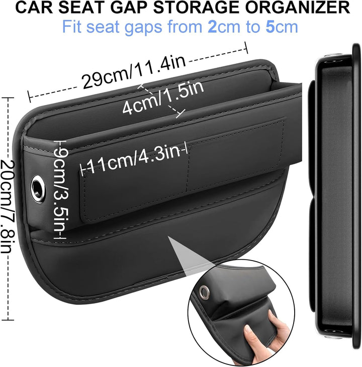 Car Seat Gap Filler, 2 Pack Universal Car Gap Filler Organizer Front Seat Leather Car Accessories Car Essentials for SUV Truck