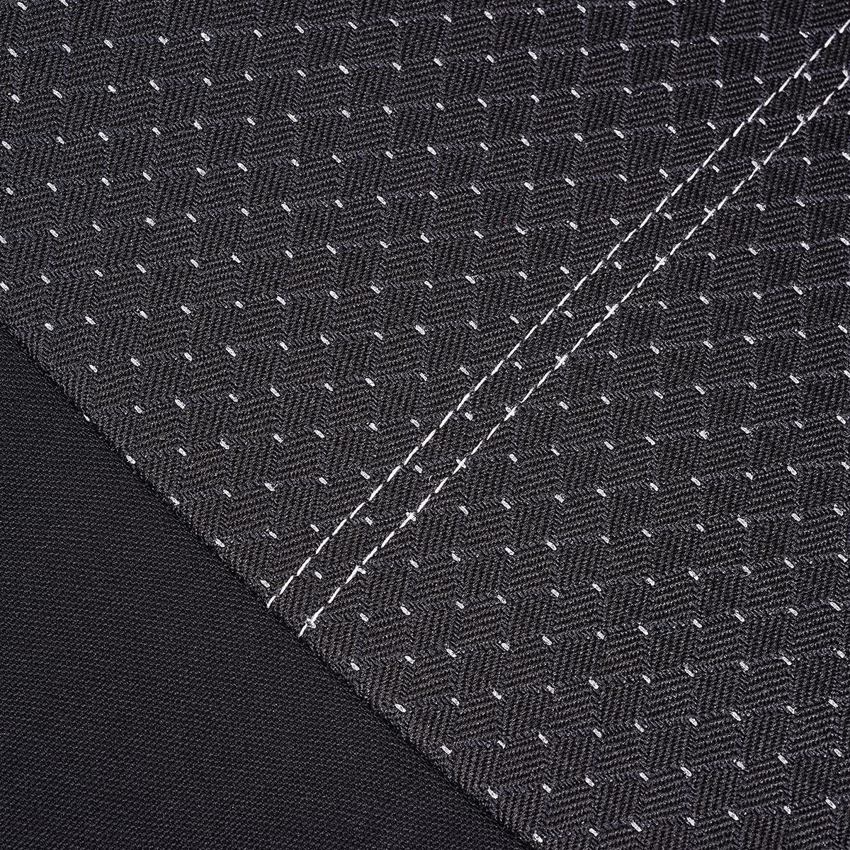 Car Seat Covers Full Set Universal Fit Most Car,Truck,Suv and Van Comfortable Airbag Compatible Jacquard & Polyester (Full Set - Low Back, Black)