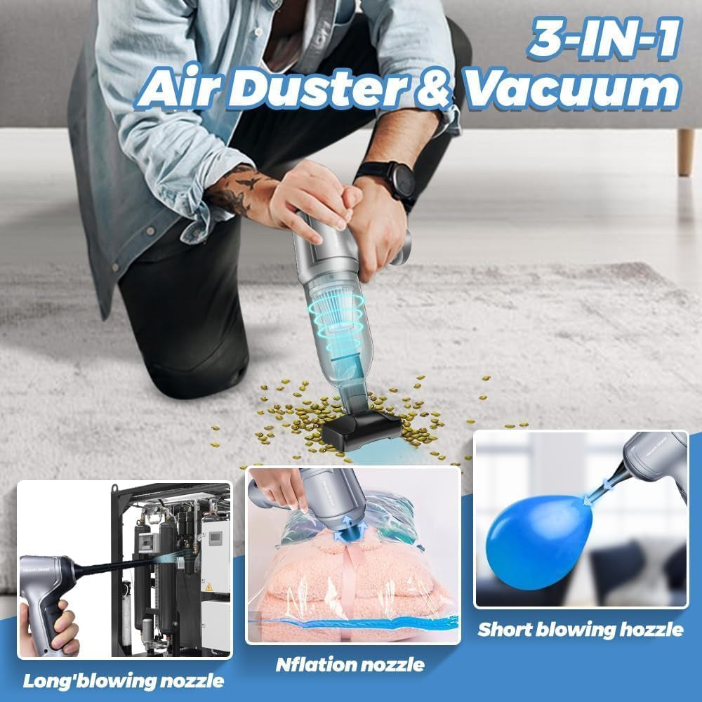 Car Vacuum Cleaner, 15000PA Handheld Vacuum Cordless Rechargeable Wireless Vacuum Brushless