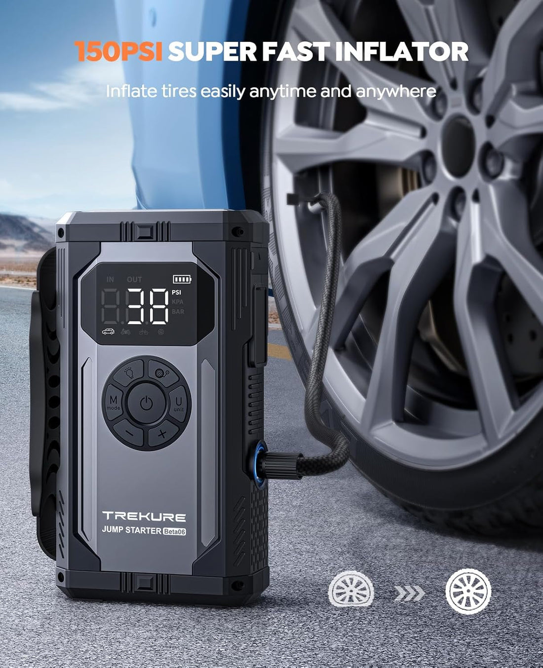 Jump Starter with Air Compressor