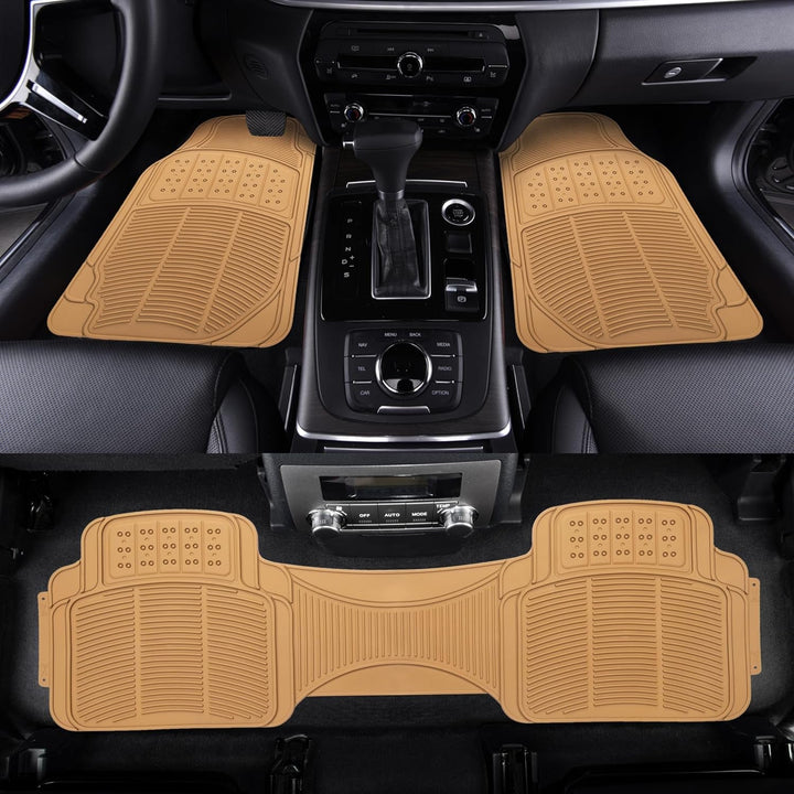 3 Piece Car Floor Mat, Beige