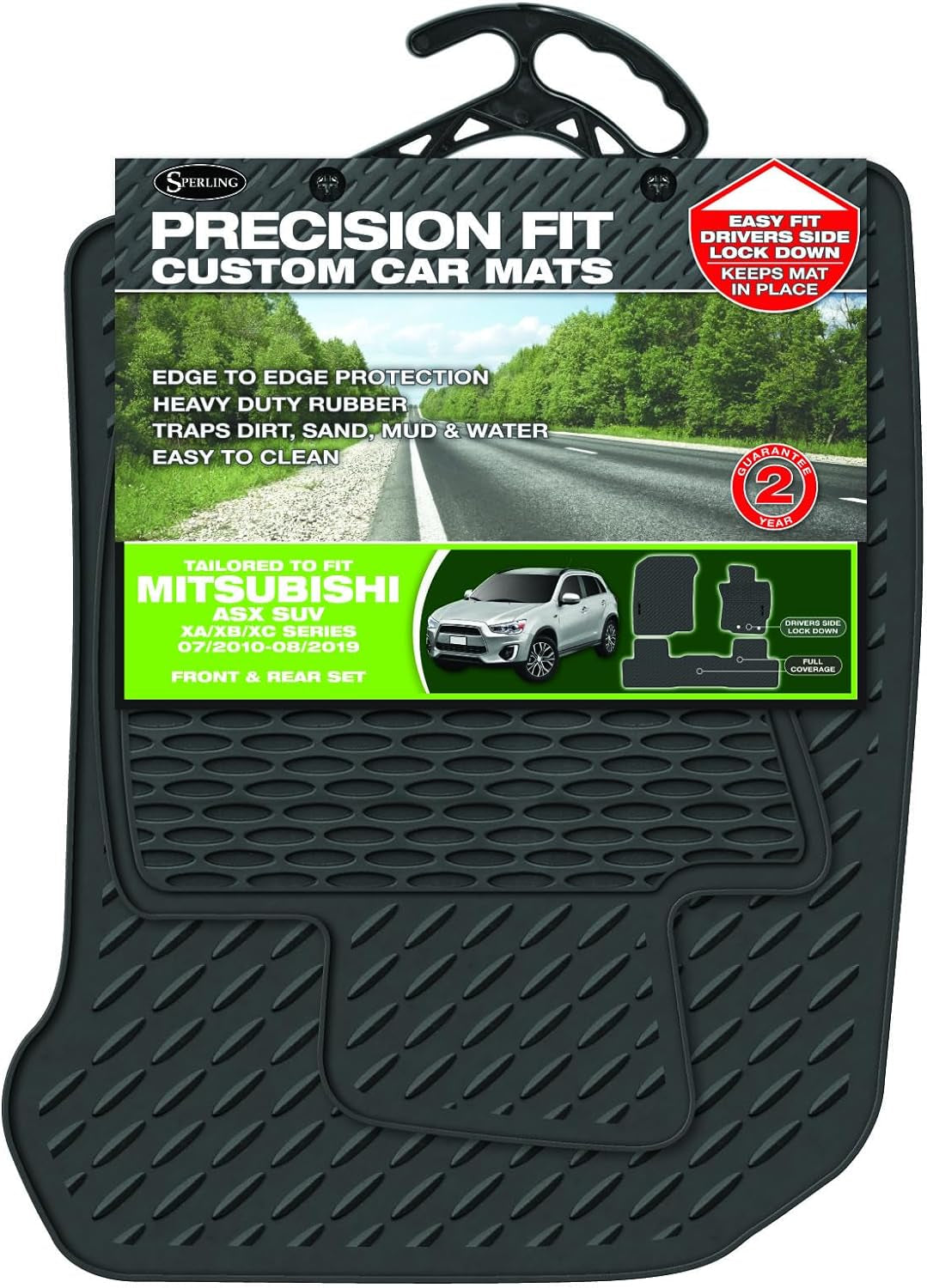 Custom Moulded Front & Rear Rubber Car Floor Mats Compatible with Mitsubishi ASX XA XB XC SUV 2010-2019