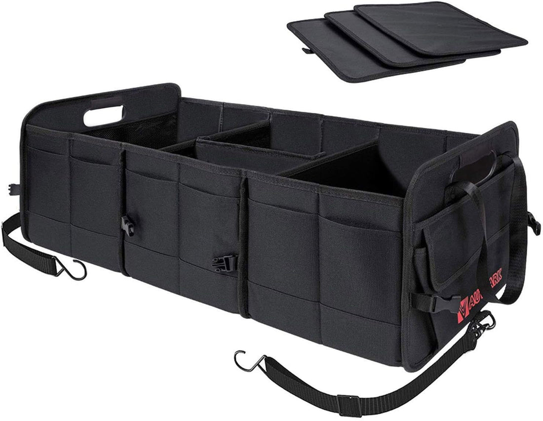 Multipurpose Car SUV Trunk Organizer,Durable Collapsible Adjustable Compartments Cargo Storage,Ak-072