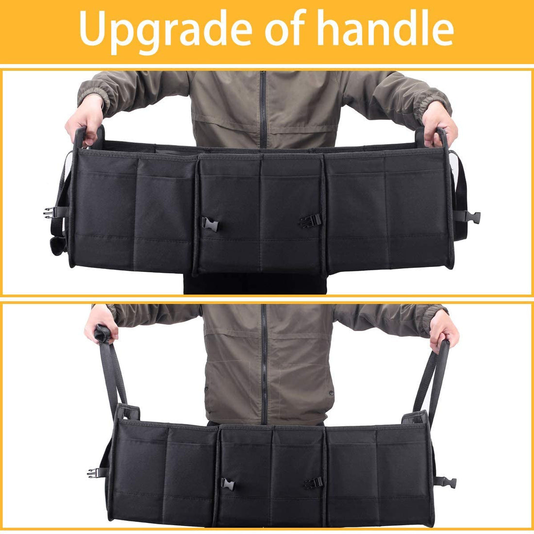 Multipurpose Car SUV Trunk Organizer,Durable Collapsible Adjustable Compartments Cargo Storage,Ak-072