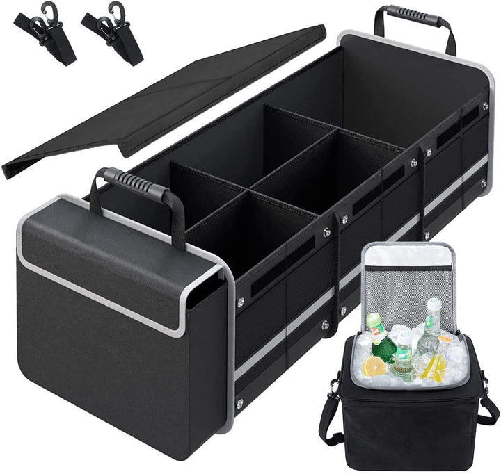 Versatile Car Trunk Organiser with Insulated Cooler Bag