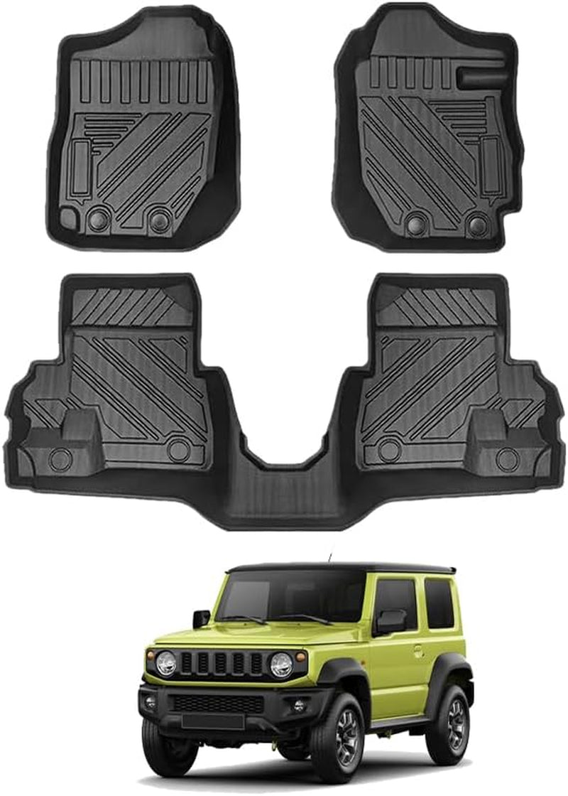 All Weather Floor Mat Carpet Liner Complete Set Compatible with Suzuki Jimny 3-Door Manual Transmission 2018-2024