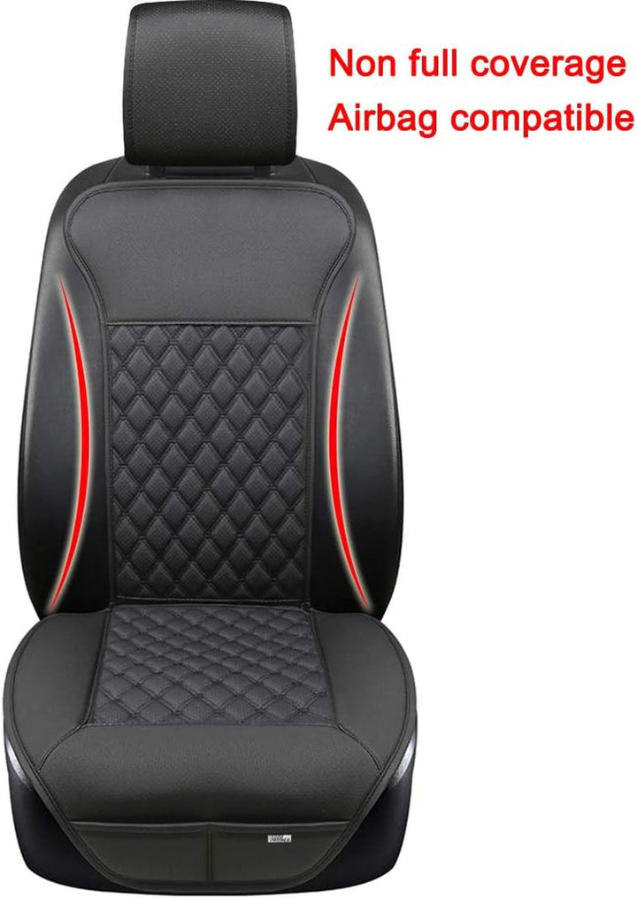 Car Seat Cover, Luxury Car Seat Protector,Universal Anti-Slip Driver Seat Cover with Backrest, Diamond Pattern Embroidery (1Piece,Black)