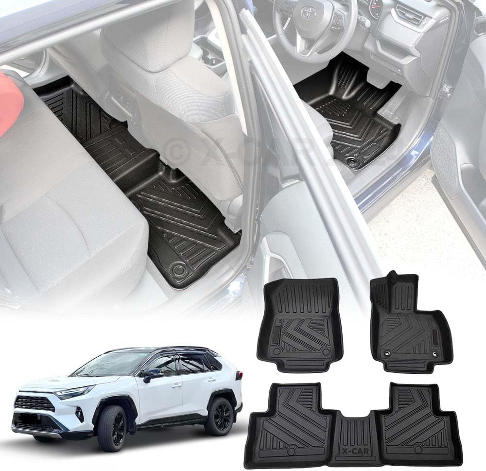 All Weather Floor Rubber Mat Carpet Set for Toyota Rav4 Rav 4 2019-2024