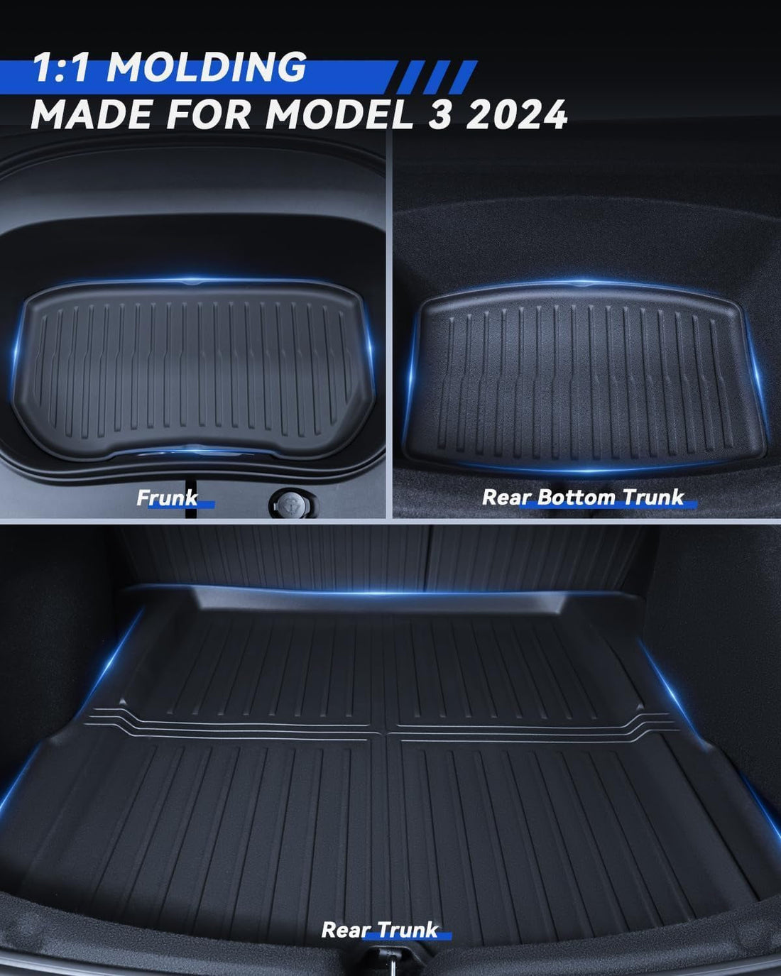 VINBY Floor Mats Made for Tesla Model 3 2024