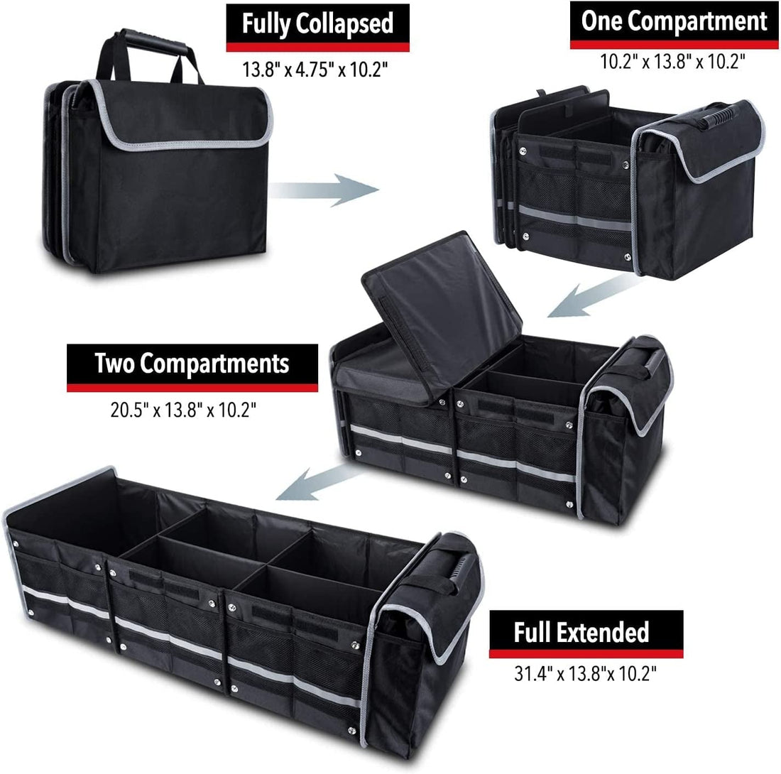 Versatile Car Trunk Organiser with Insulated Cooler Bag