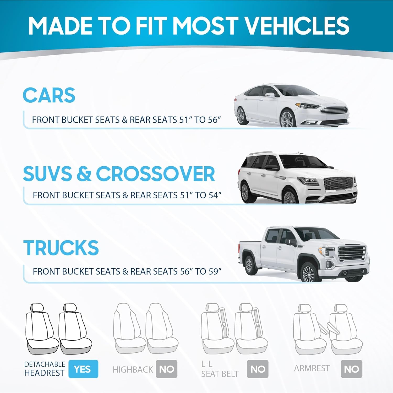 Polypro Car Seat Covers Full Set in Charcoal on Black – Front and Rear Split Bench for Cars