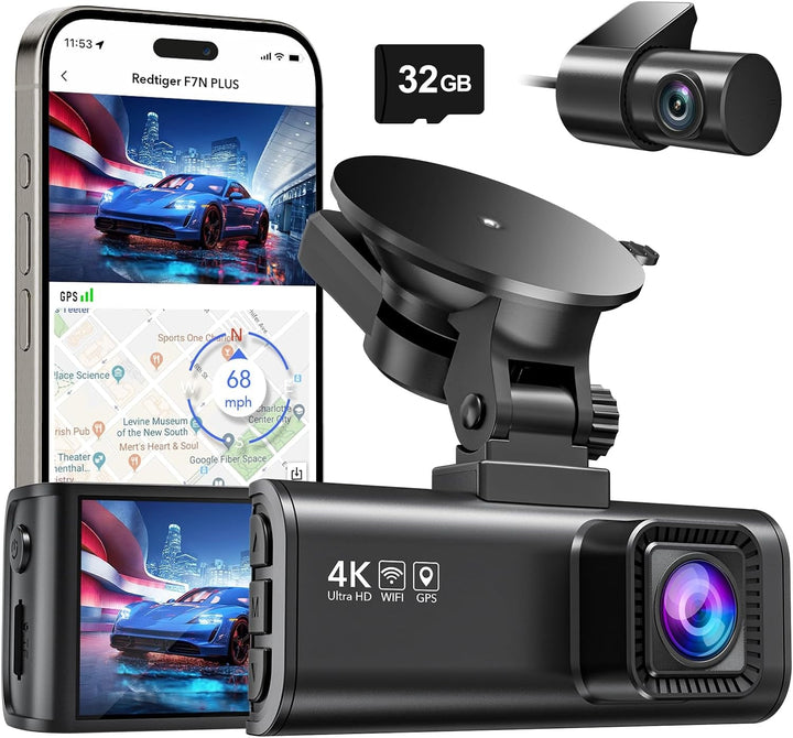 Dash Cam Front Rear Dash Camera 4K/2.5K Full HD Car Dashboard Recorder with 3.18” IPS Screen