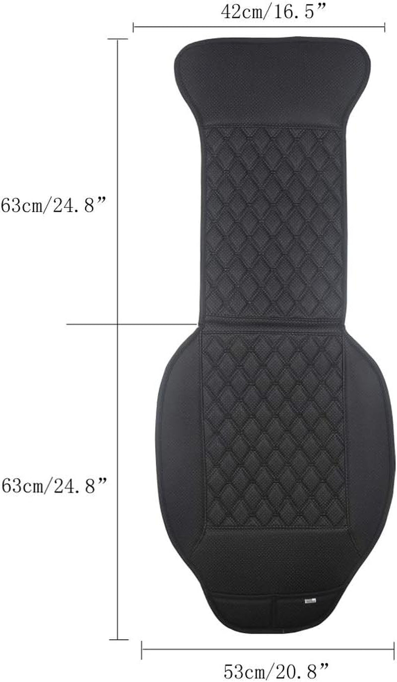 Car Seat Cover, Luxury Car Seat Protector,Universal Anti-Slip Driver Seat Cover with Backrest, Diamond Pattern Embroidery (1Piece,Black)