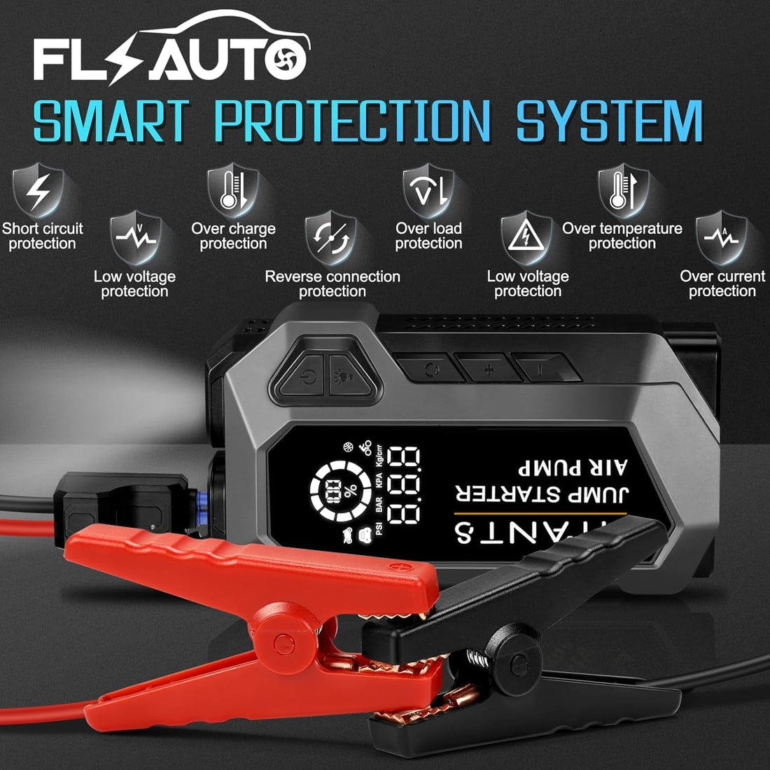 Car Battery Jump Starter with Air Compressor