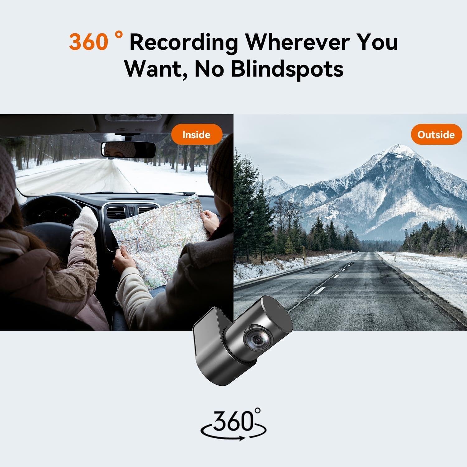 Car Dash Cam 1296P+1080P Front and Rear Built-In Wifi