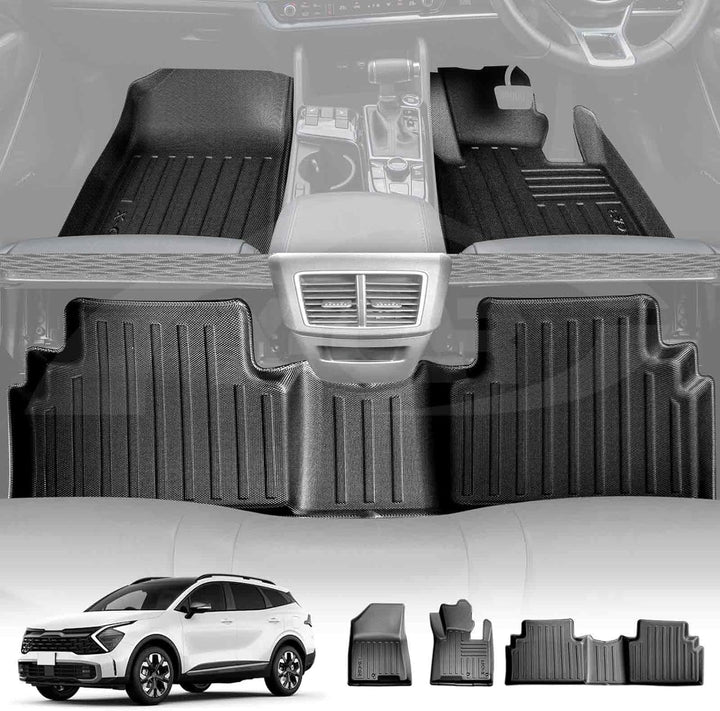 3D All-Weather TPE Floor Mats for Kia Sportage 2021-2024 Heavy Duty Customized Car Floor Liners Full Set Carpet