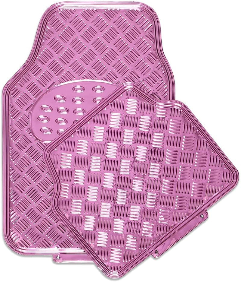 Venom 4-Piece Car Mat - Pink [Rubber/Aluminium Look]