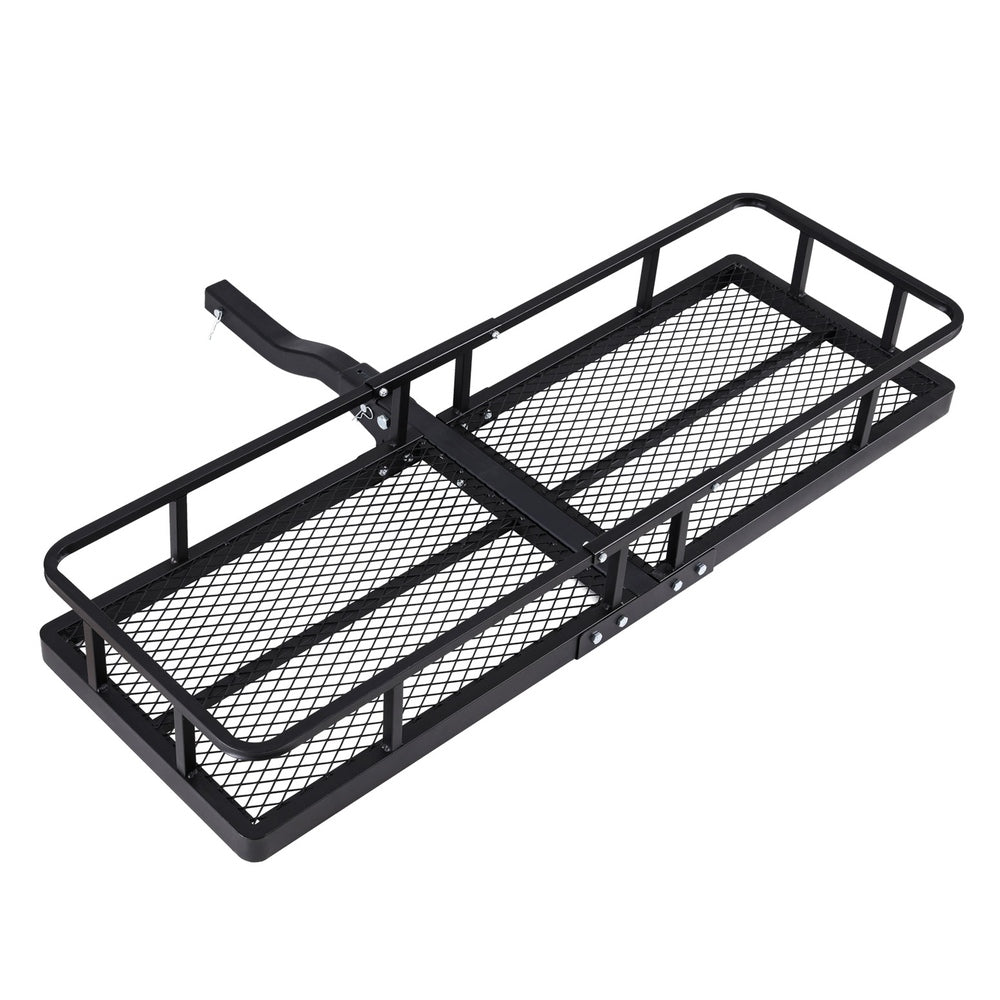 Universal Car Roof Rack Foldable Hitch Basket Cargo Carrier 152cm Black