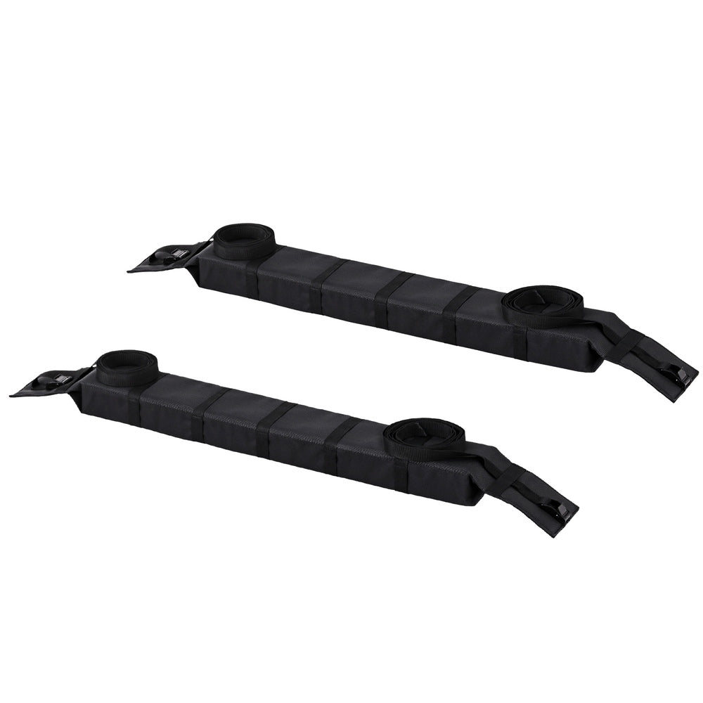 Universal Soft Car Roof Rack 116cm Luggage Carrier Adjustable Strap Black