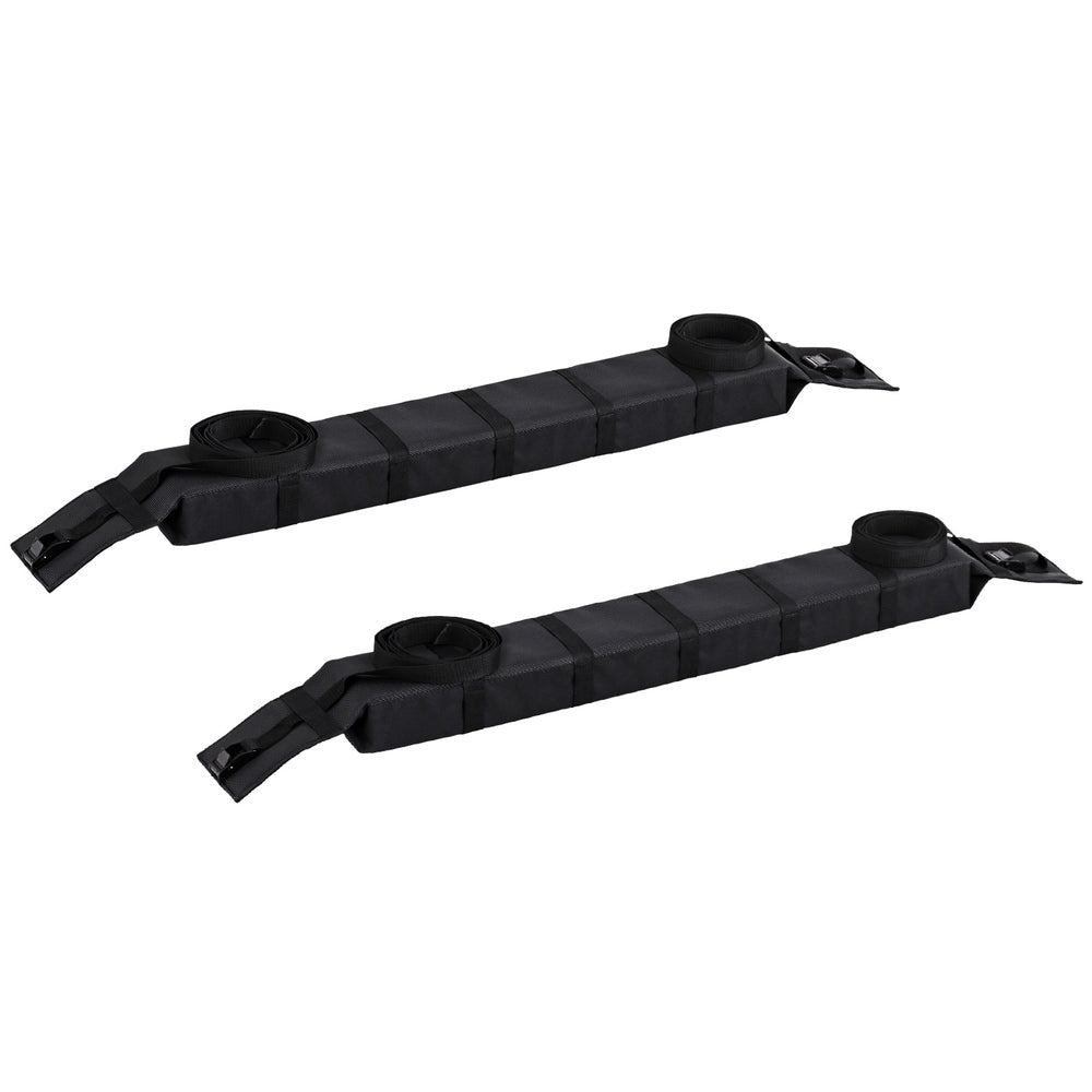 Universal Soft Car Roof Rack 116cm Luggage Carrier Adjustable Strap Black