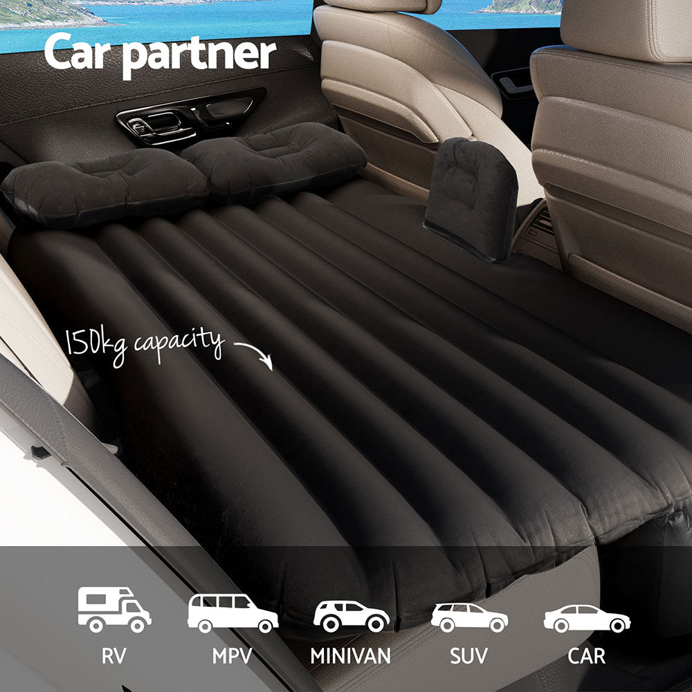 Car Mattress 134x78 Inflatable SUV Back Seat Camping Bed - Black