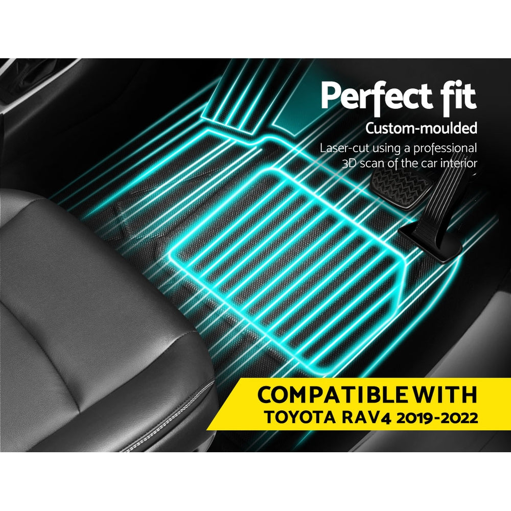 Car Rubber Floor Mats Front And Rear For Toyota RAV4 2019-2022