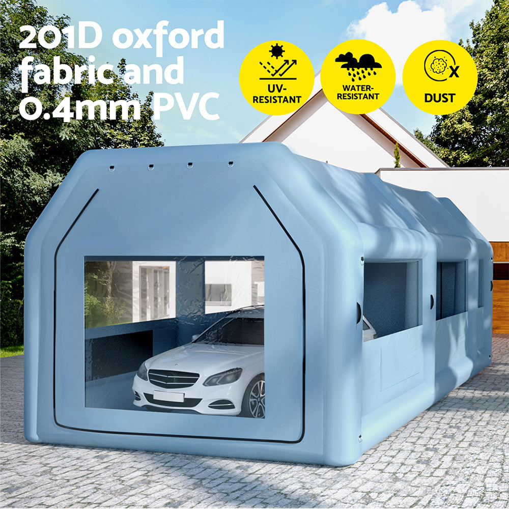 Inflatable Spray Booth 10x5M Car Paint Tent Filter System 2 Blowers