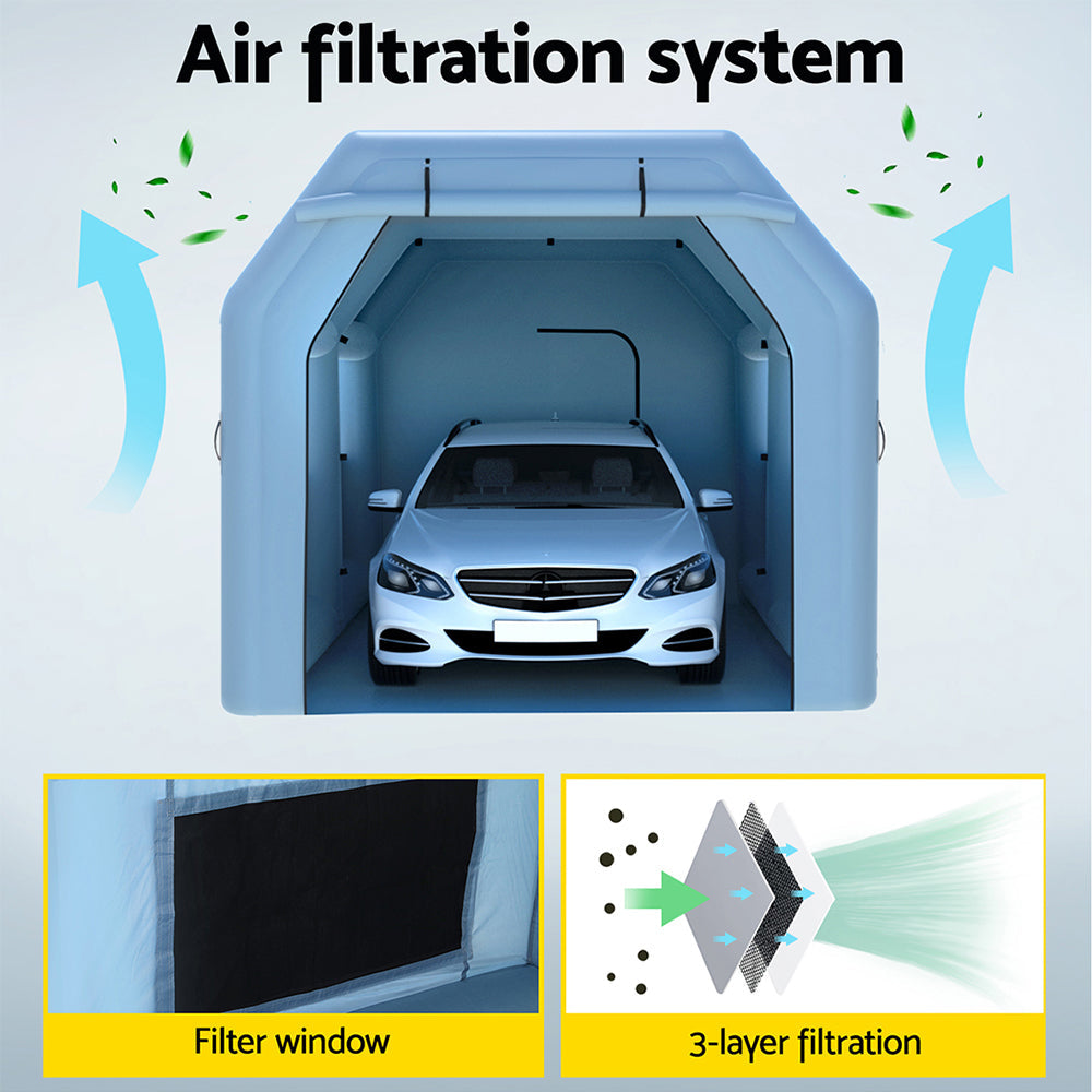 Inflatable Spray Booth 4x3M Car Paint Tent Filter System Blower