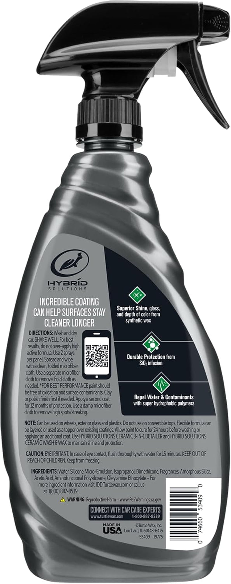 Turtlewax 53409 Hybrid Solutions Ceramic Spray Coating Wax, 473 Ml