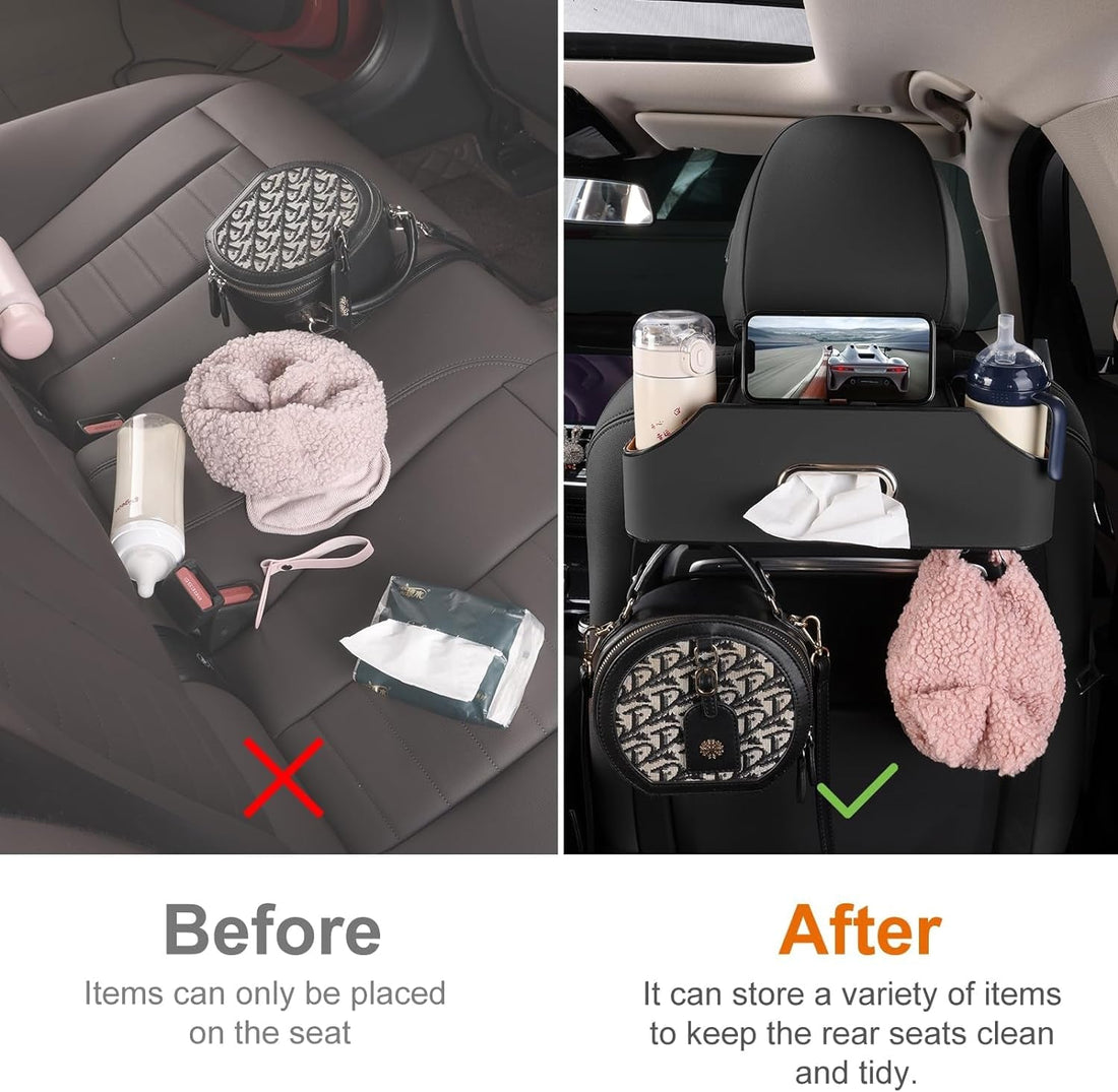 Car Back Seat Organizer with 2 Drink Cup Holder