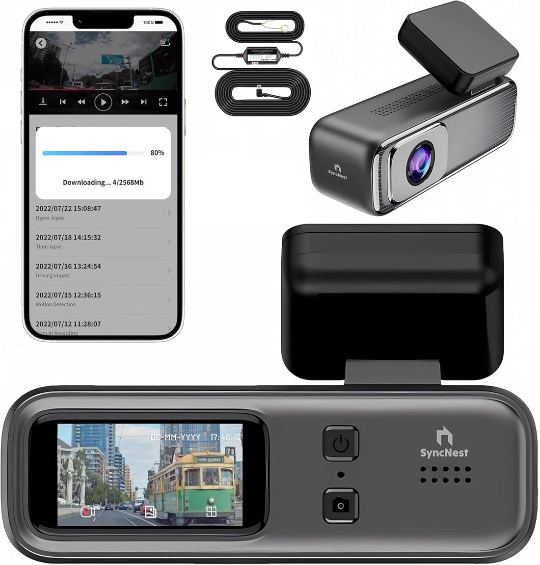 Dash Cam 2K Full HD for Cars with 1.47” IPS Screen