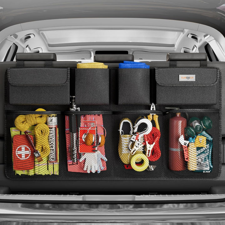 Trunk Organizer Suitable for Car, Super Capacity Hanging Organizer, Trunk Tidy Storage Bag with Lids