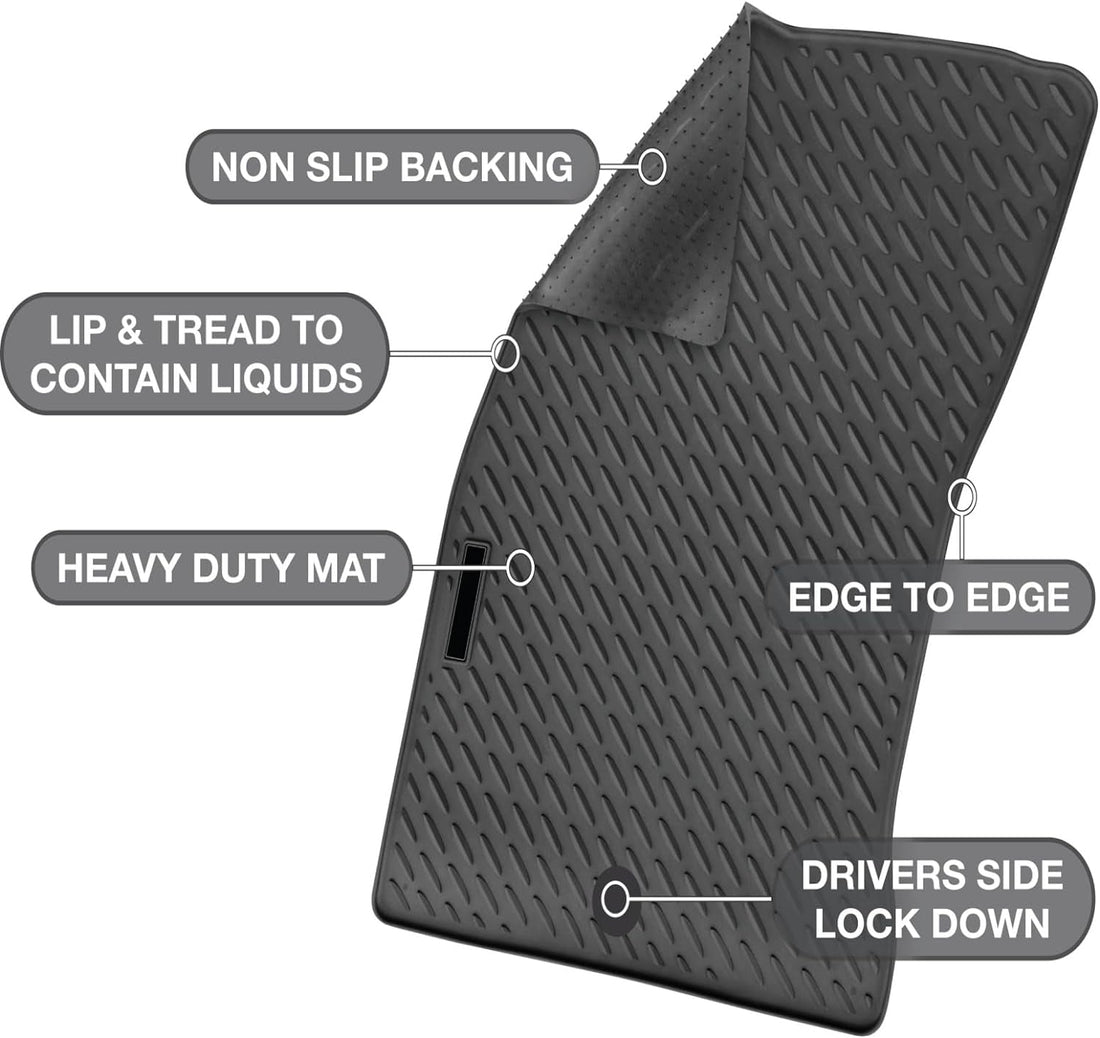 Custom Moulded Front & Rear Rubber Car Floor Mats Compatible with Toyota RAV4 SUV 2013-2019