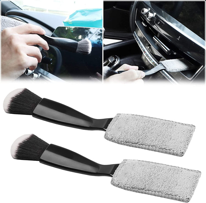 2Pack Double Head Brush for Car Clean,2 in 1