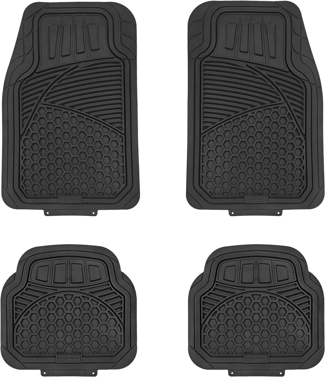 4 Piece Heavy Duty Floor Mat, Black