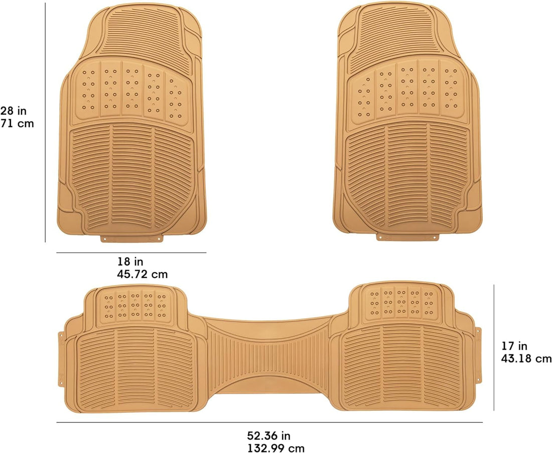 3 Piece Car Floor Mat, Beige