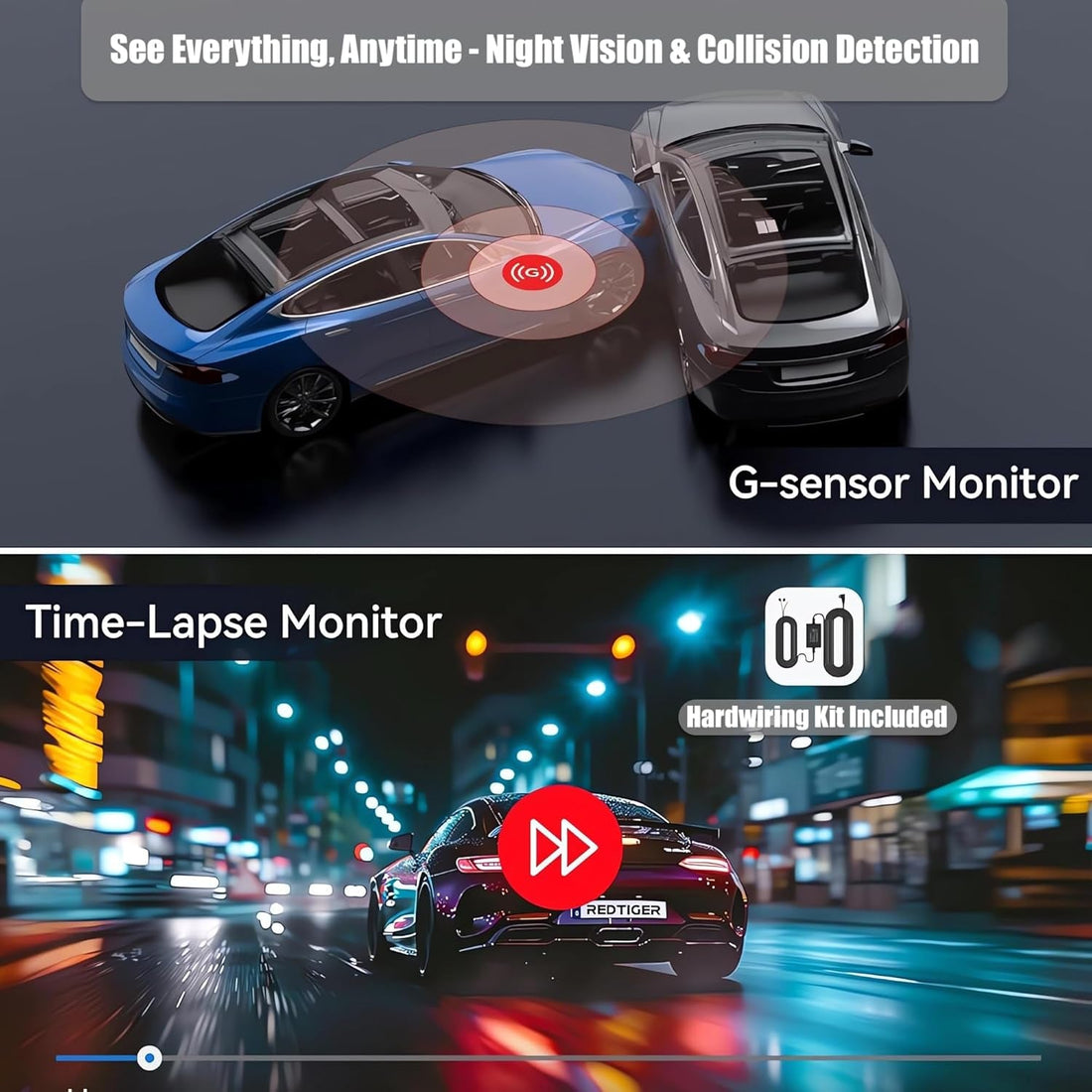 Dash Cam 2K Full HD for Cars with 1.47” IPS Screen