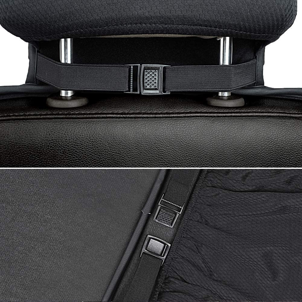 Deluxe Sideless Universal Fit Leatherette Seat Cover, Black and Beige