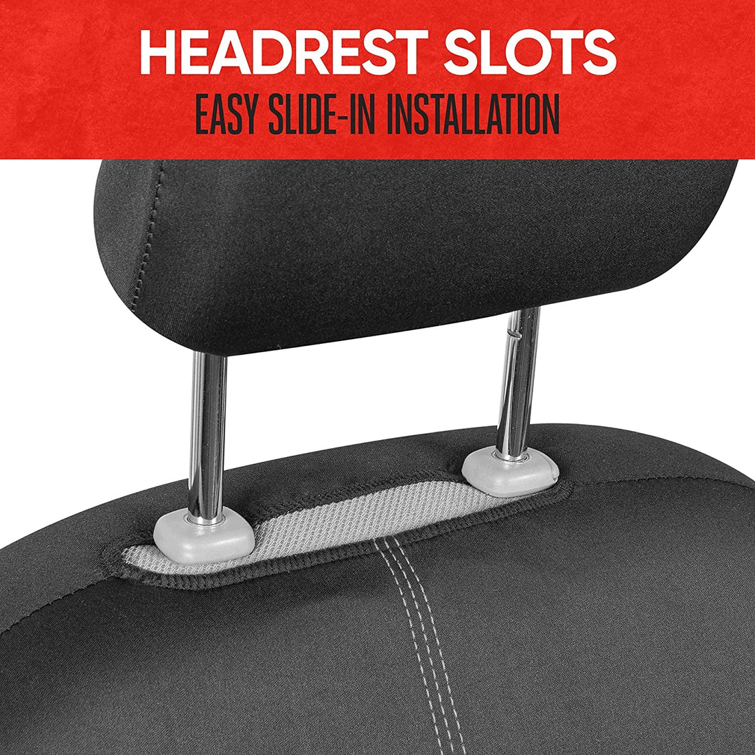 Spillguard Waterproof Seat Covers for Front Seats, Gray Stitching