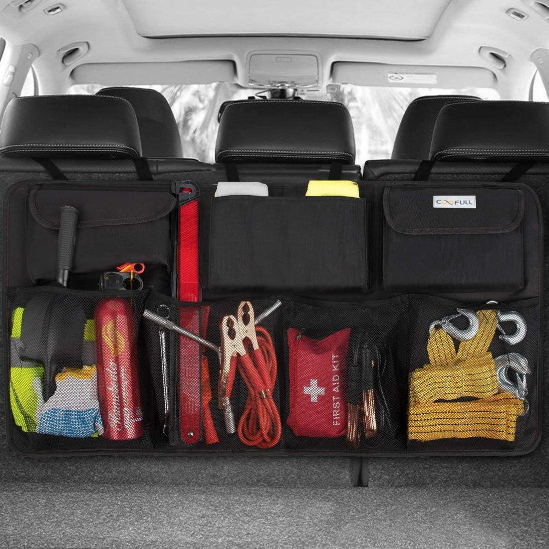 Car Trunk Organizer - Super Capacity Car Hanging Boot Organisers with 7 Enlarged Pockets