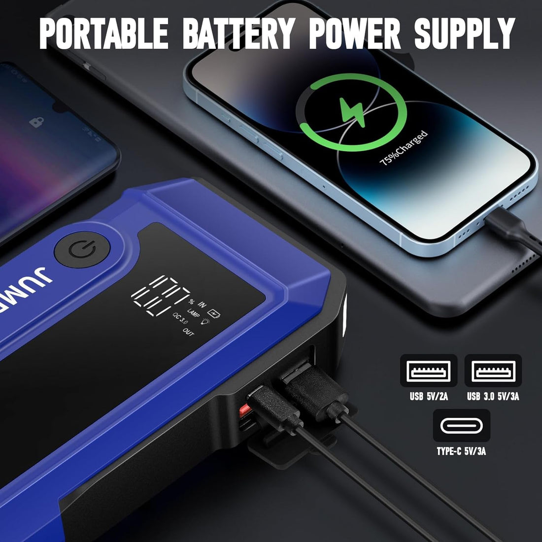 3000A Car Battery Jump Starter Power Bank