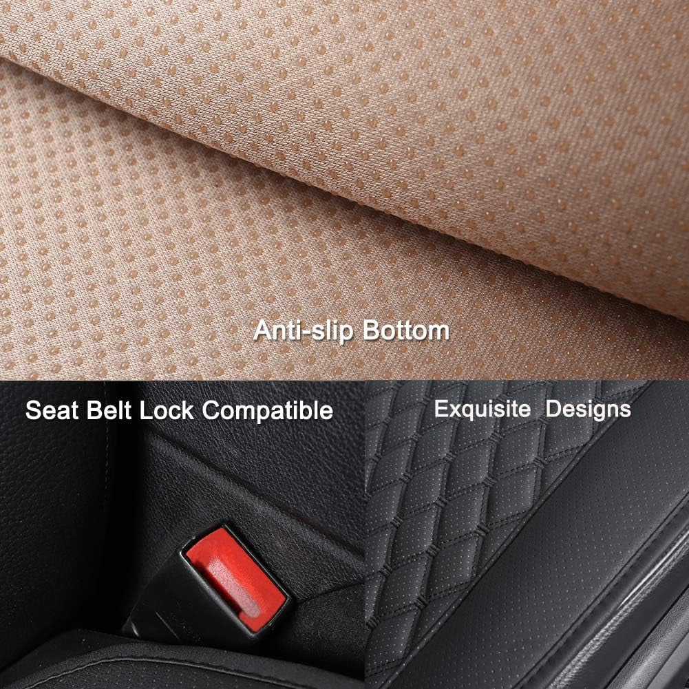 Car Seat Cover, Luxury Car Seat Protector,Universal Anti-Slip Driver Seat Cover with Backrest, Diamond Pattern Embroidery (1Piece,Black)